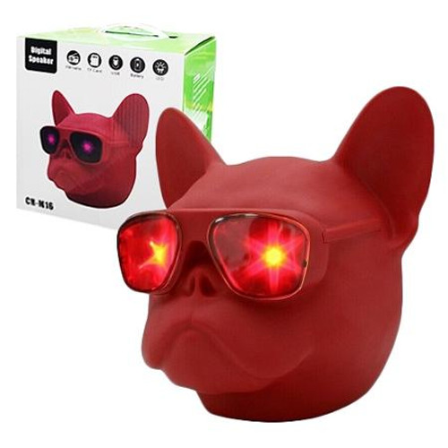 CH-M16 DOG HEAD (LARGE) BLUETOOTH SPEAKER - RED