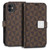 iPhone 11 Case Mode Diary Brown Checker Wallet Cover - ModeBlu