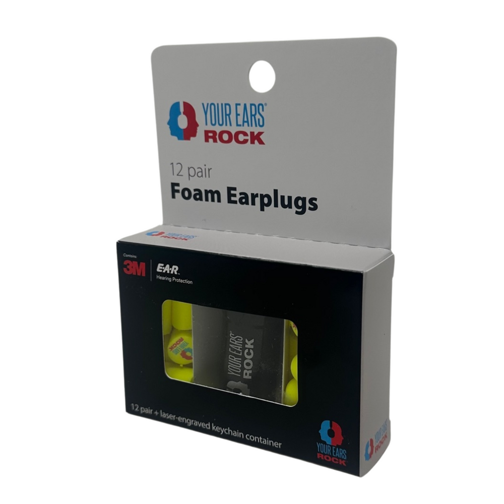 12 Pack 3M x YER Foam Earplugs with Keychain Container