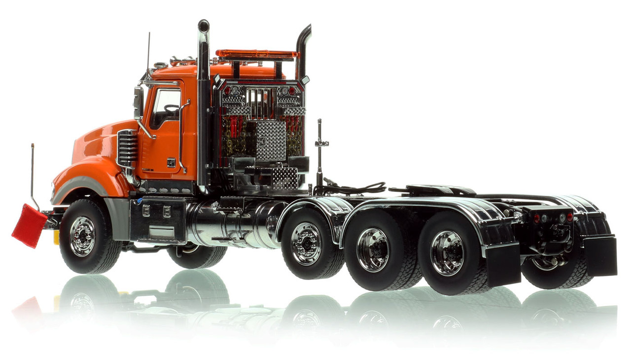 Heavy Haul Replicas Mack Titan Tri-axle Tractor - Orange over Black