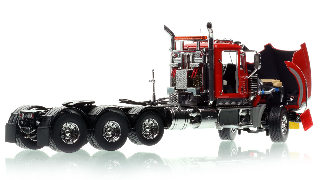 Heavy Haul Replicas Mack Titan Tri-axle Tractor - Red over Black