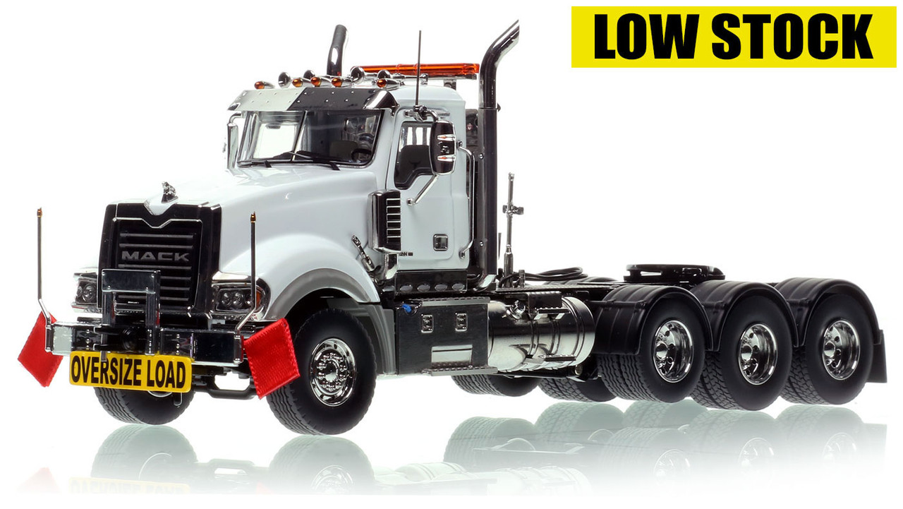 Heavy Haul Replicas Mack Titan Tri-axle Tractor - White over Black