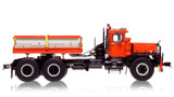 1:50 scale model of Mack RD800 Tandem Axle Tractor with Ballast - Orange over Black