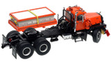 1:50 scale model of Mack RD800 Tandem Axle Tractor with Ballast - Orange over Black