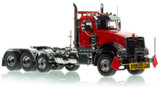 1:50 scale model of Mack Titan Tri-axle Tractor -  Red over Black with Black Fenders