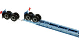 1:50 scale model of 1950s Rogers 90 Ton Beam Trailer - Metallic Light Blue