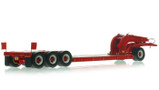 1:50 scale Viper Red 1960s Talbert 60-Ton Cableneck Lowbed with Single-Axle Dolly