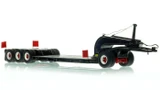1:50 scale Black with White Pinstripes 1960s Talbert 60-Ton Cableneck Lowbed with Single-Axle Dolly