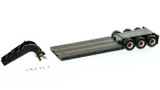 1:50 scale Black with White Pinstripes 1960s Talbert 60-Ton Cableneck Lowbed with Single-Axle Dolly