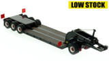 1:50 scale Black with White Pinstripes 1960s Talbert 60-Ton Cableneck Lowbed with Single-Axle Dolly