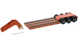 1:50 scale D. Mauro Orange 1960s Talbert 60-Ton Cableneck Lowbed with Single-Axle Dolly