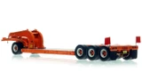 1:50 scale D. Mauro Orange 1960s Talbert 60-Ton Cableneck Lowbed with Single-Axle Dolly