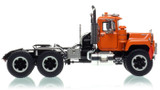 1:50 scale model of Mack R600 Tandem Axle Tractor - Orange 2010 over Black