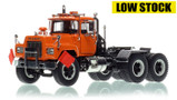 1:50 scale model of Mack R600 Tandem Axle Tractor - Orange 2010 over Black