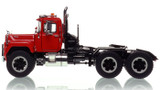 1:50 scale model of Mack R600 Tandem Axle Tractor - Viper Red over Black