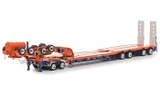 1:50 Scale Diecast Model of Drake Trailers 4x8 Swingwing Drop Deck Trailer + 2x8 Dolly - Orange/Blue AU