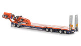 1:50 Scale Diecast Model of Drake Trailers 4x8 Swingwing Drop Deck Trailer + 2x8 Dolly - Orange/Blue AU