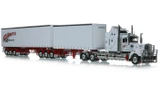 1:50 scale model of Kenworth T900 Tandem Axle Tractor  with Freighter T-Liner B Double Trailer - Corbet's Group AU