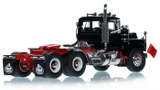 1:50 Scale Model of Mack R600 Tandem Axle Tractor - Black over DHH Red