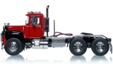 1:50 Scale Diecast Model of Mack R600 Tandem Axle Tractor - DHH Red over Black with Black Fenders