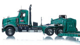 1:50 Scale Model of Cardi Mack Titan Tri-Axle with Fontaine 100-Ton 5-Axle Drop Side Rail Trailer