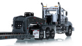 1:50 Scale Diecast Model of Perkins STC Mack Titan Tri-Axle with Gunmetal Grey Fontaine 100-Ton 5-Axle Step Deck Trailer