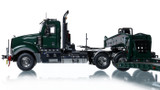 1:50 Scale Diecast Model of Mack Titan Tri-Axle with Fontaine 100-Ton 5-Axle Drop Side Rail Trailer - Green 6005