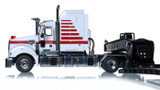 1:50 Scale Diecast Model of Mammoet Mack Titan with Black Fontaine 100-Ton 5-Axle Drop Side Rail Trailer