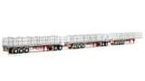 1:50 scale model of Freighter Triple Road Train with Dolly - Dawson Haulage