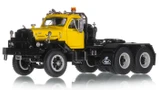 1:50 scale diecast model of Mack B-81 Tandem Axle Tractor - Yellow 1021 over Black with Black Fenders