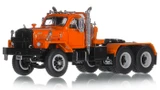 1:50 scale diecast model of Mack B-81 Tandem Axle Tractor - Orange 2010 over Black
