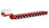 1:50 Scale Diecast Model of Scheuerle 12-Axle InterCombi Trailer - Rosso Red
