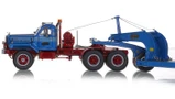 1:50 Scale Diecast Model of Sid Kamp Trucking 1964 Mack B-81 with 1960s Talbert 60-Ton Cableneck Lowbed by Heavy Haul Replicas