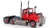 1:50 scale model of Mack Superliner AU Series 1 Day Cab - Red over Black