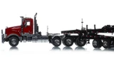 1:50 Scale Diecast Model of DHH Red Mack Titan with Black Fontaine 3x3x3 Flat Level Deck Trailer