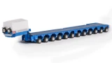 1:50 Scale Diecast Model of Scheuerle 12-Axle InterCombi Trailer - Light Blue