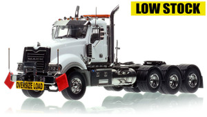 1:50 scale model of Mack Titan Tri-axle Tractor - White over Black 1:50 scale model of Mack Titan Tri-axle Tractor - White over Black