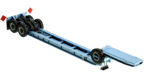 1:50 scale model of 1950s Rogers 90 Ton Beam Trailer - Metallic Light Blue