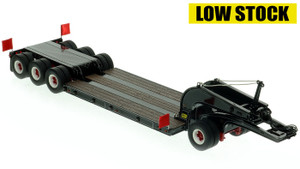 1:50 scale Black with White Pinstripes 1960s Talbert 60-Ton Cableneck Lowbed with Single-Axle Dolly