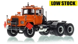 1:50 scale model of Mack R600 Tandem Axle Tractor - Orange 2010 over Black