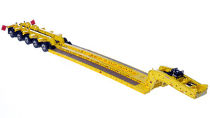 1:50- Scale Diecast Model of Fontaine Magnitude 80 - 100-Ton 5-Axle Step Deck Trailer - Yellow 1021
