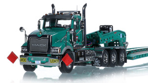 1:50 Scale Model of Cardi Mack Titan Tri-Axle with Fontaine 100-Ton 5-Axle Step Deck Trailer
