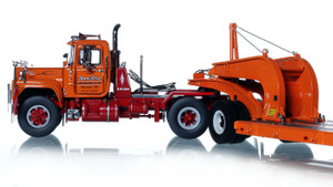 1:50 Scale Diecast Model of Ram Rock Mack RD686SX with Orange Talbert 60-Ton Cableneck Lowbed Trailer