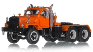 1:50 scale diecast model of Mack B-81 Tandem Axle Tractor - Orange 2010 over Black
