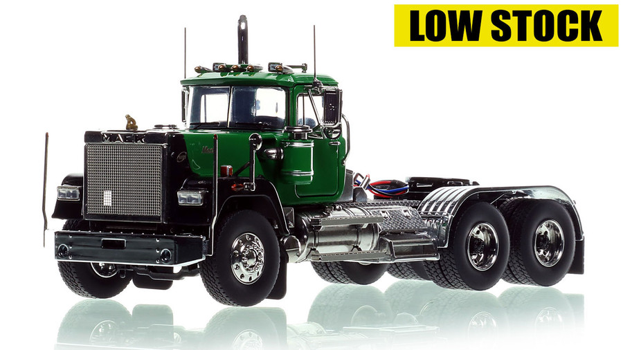 1:50 scale model of Mack Superliner Tandem Axle Tractor - Green over Black