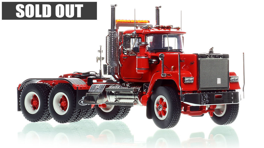 1:50 scale model of Mack Superliner Heavy Spec Tandem Axle Tractor - Red over Red