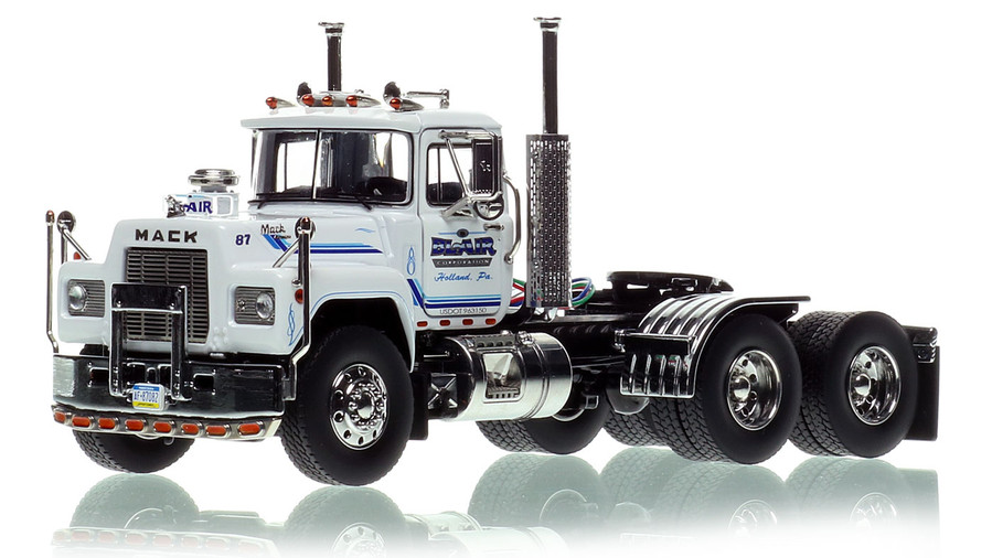 1:50 scale model of Brian Blair 1987 Mack R600 tandem axle tractor