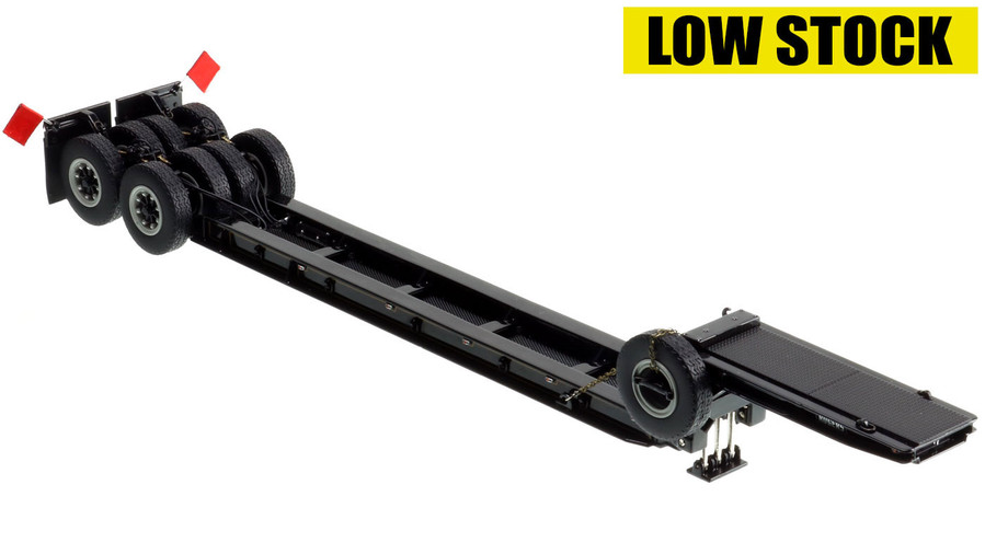 1:50 scale model of 1950s Rogers 90 Ton Beam Trailer - Black with Gold Pinstripes