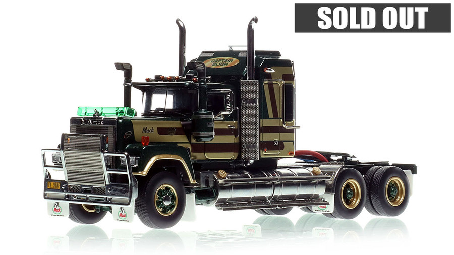1:50 scale model of Mack Bicentennial Superliner II Tandem-Axle Sleeper - Captain Bligh AU by Drake Collectibles