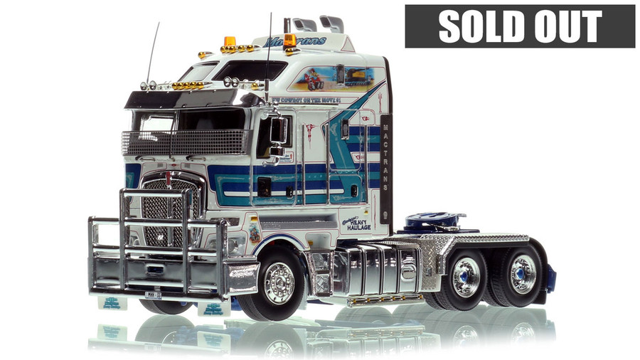 1:50 scale diecast model of Kenworth K200 2.8m Cab Tractor - Mactrans Heavy Haulage "The Outcast" 1:50 scale diecast model by Drake Collectibles